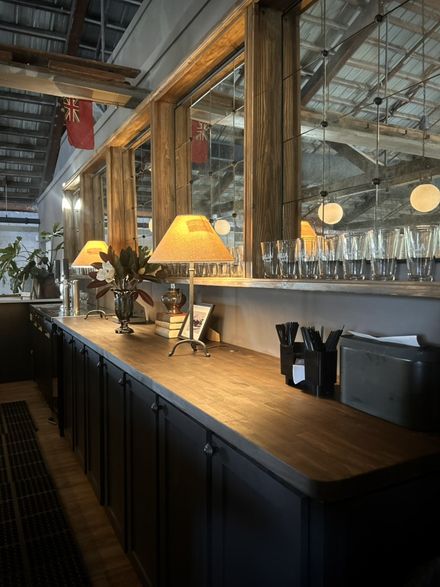 The bar with pendant lights